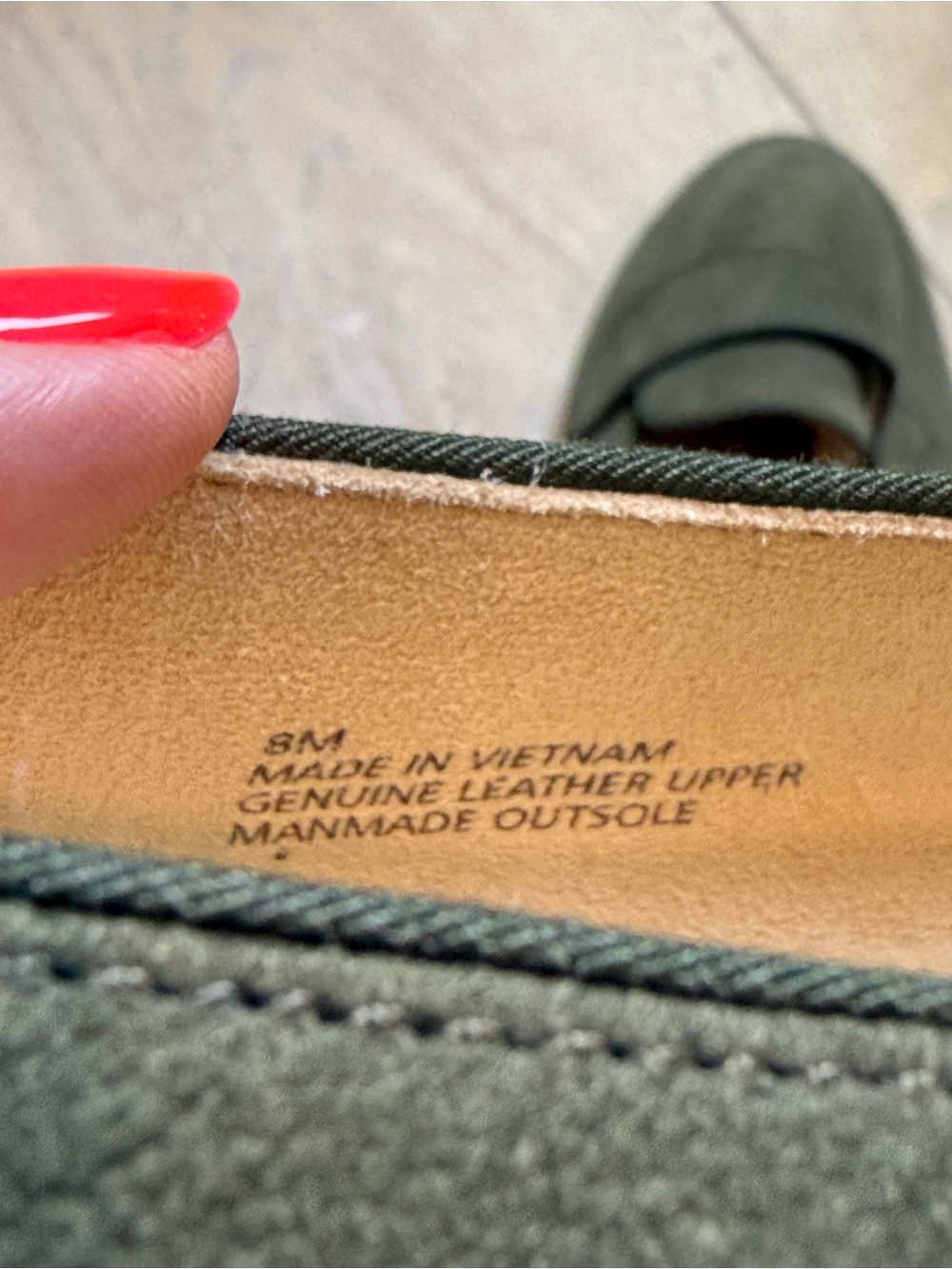 Talbots • Olive Green Suede Penny Loafers Size 8 - Picture 4 of 4
